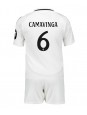 Real Madrid Eduardo Camavinga #6 Heimtrikotsatz für Kinder 2024-25 Kurzarm (+ Kurze Hosen)